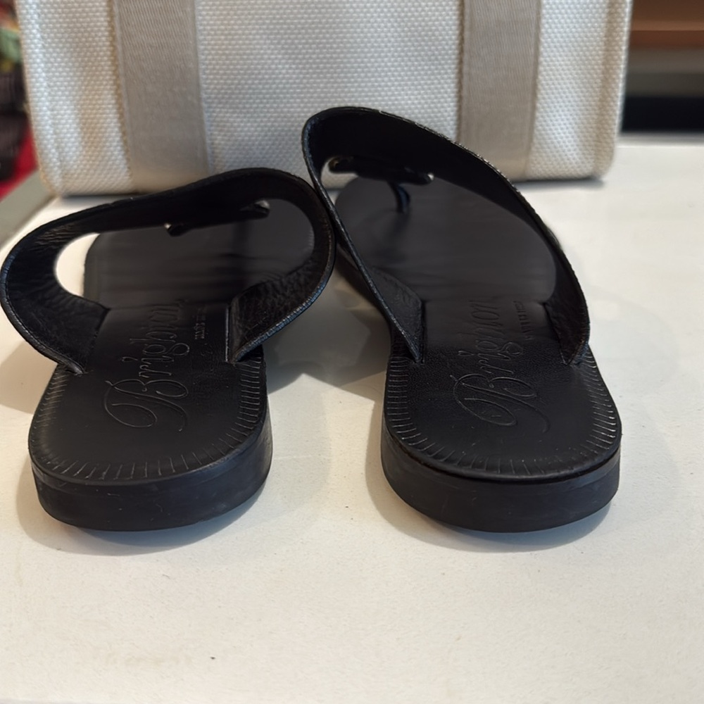 Brighton ADAGIO black leather sandals -  accents of silver/bling size 7 - Picture 2 of 6